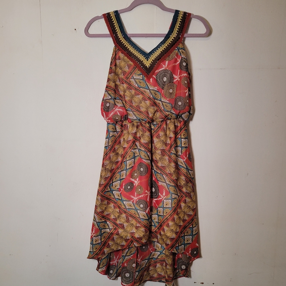 American Rag Multicolor Geometric Sleeveless Dress Size Medium